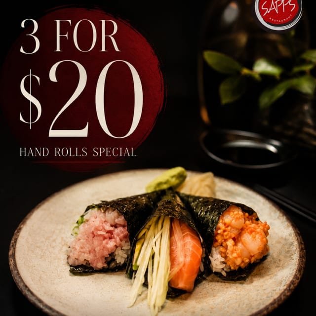 3 for $20 Hand Rolls