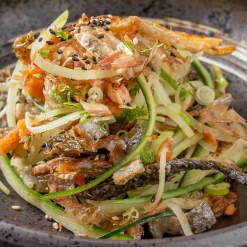 Salmon Skin Salad.