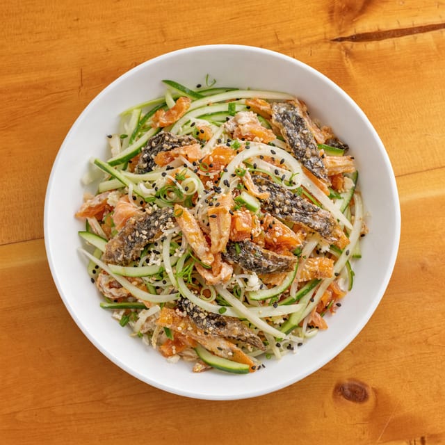 Salmon Skin Salad.