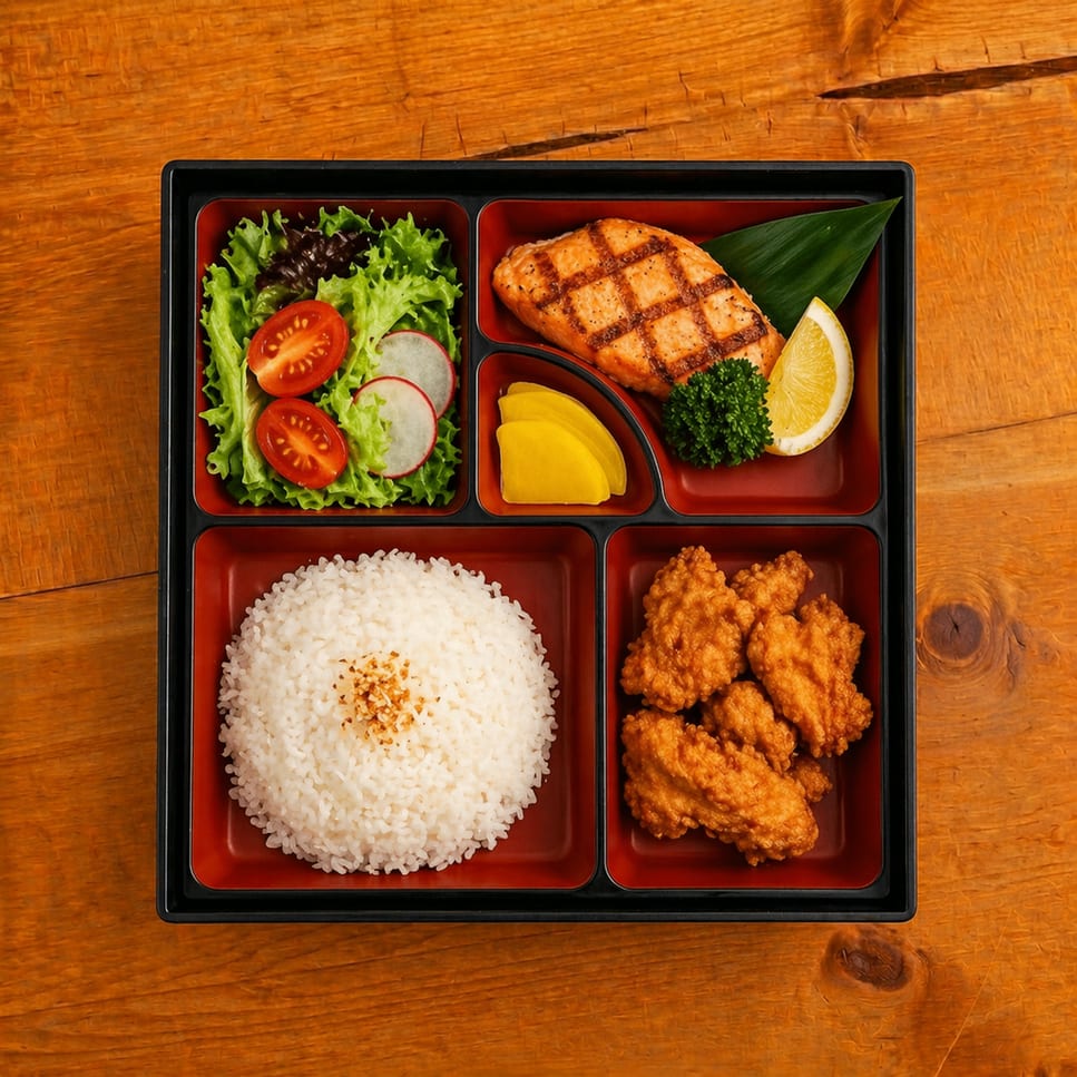 Sautéed Mix Vegetables Bento Box Lunch Special.