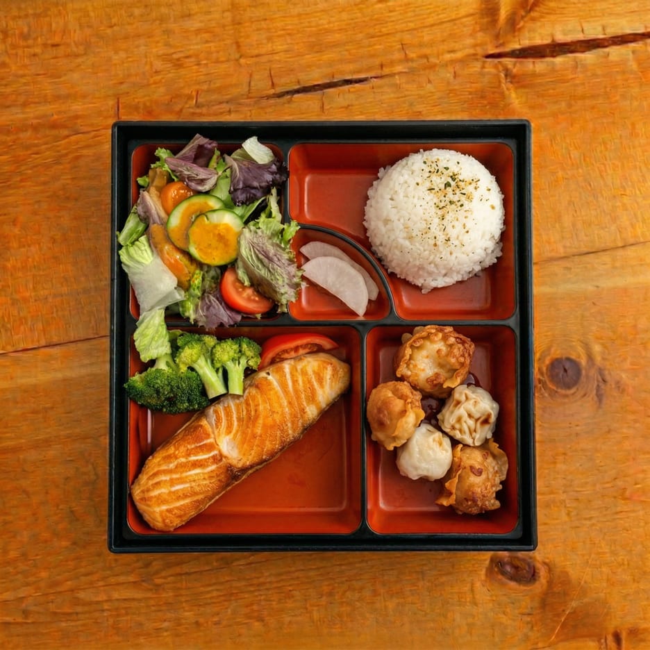 Grilled Fish Bento Box Lunch Special.